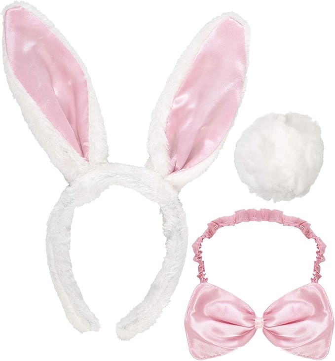 Hasen Set weiss/rosa