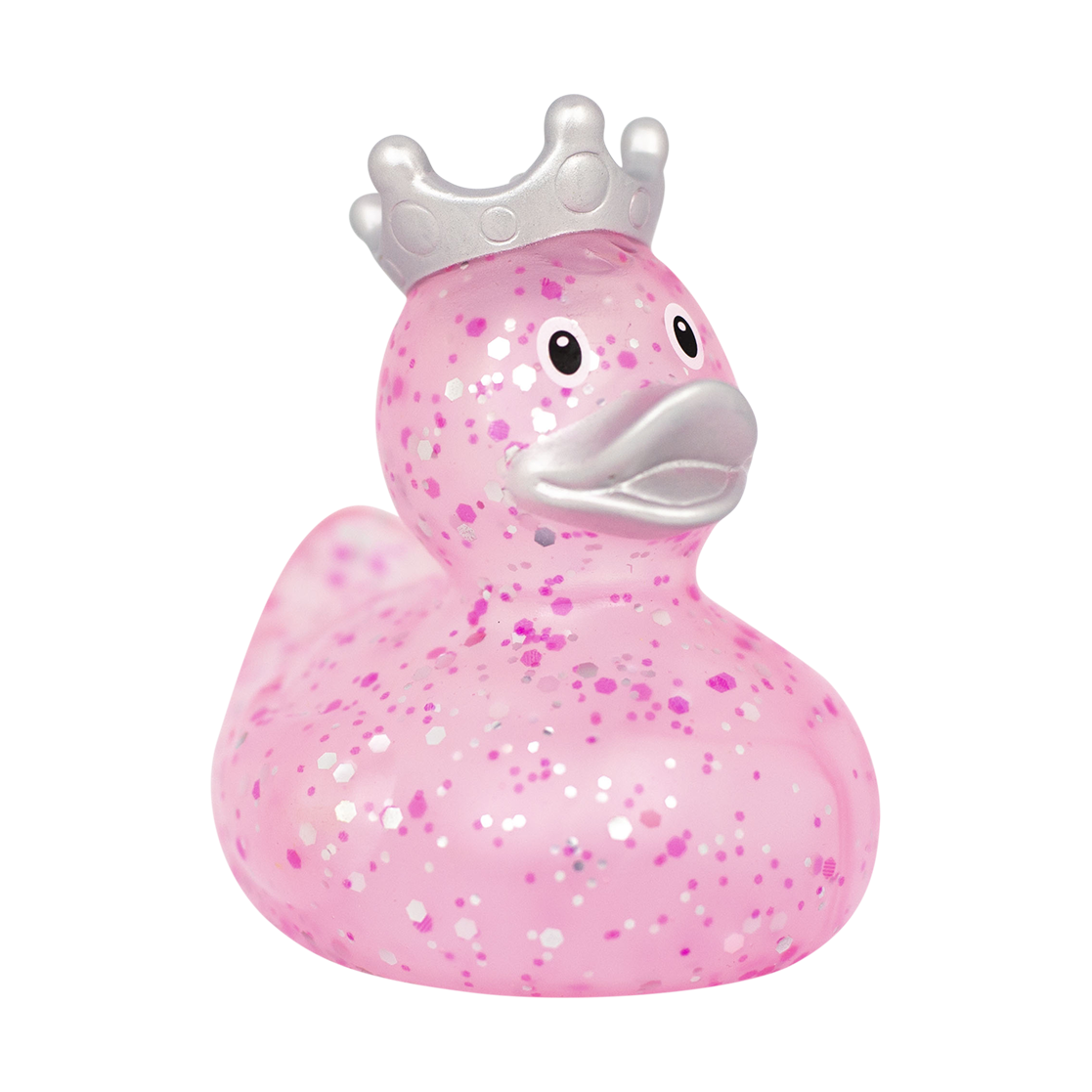 Pink Glitzer Badeente mit Krone ca. 8,5cm