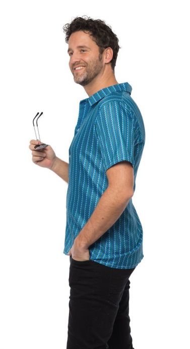 Retro 70er Hemd X-LARGE blau