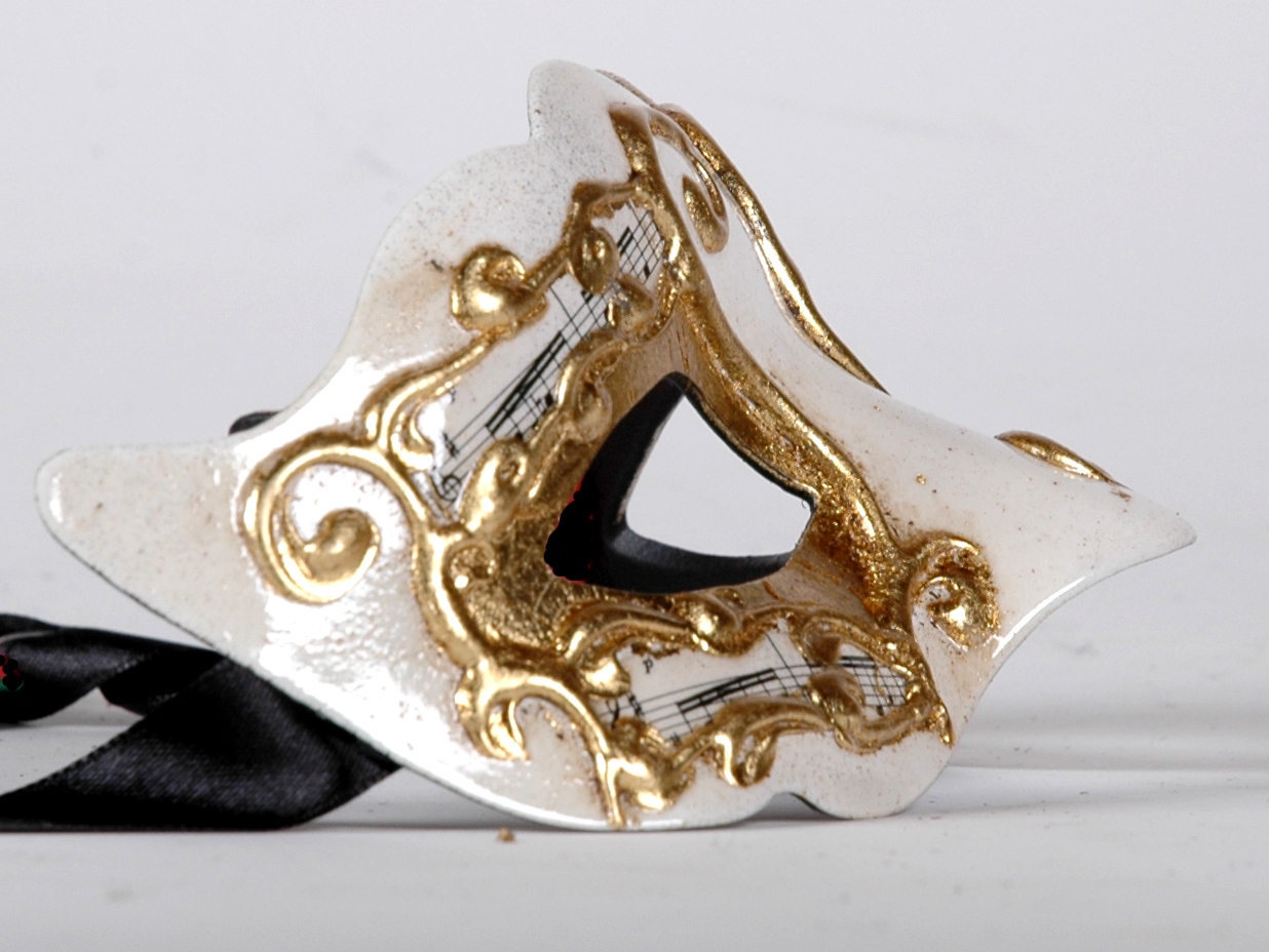 Venezianische Maske Columbine Baby  Sinfonia  weiss-gold