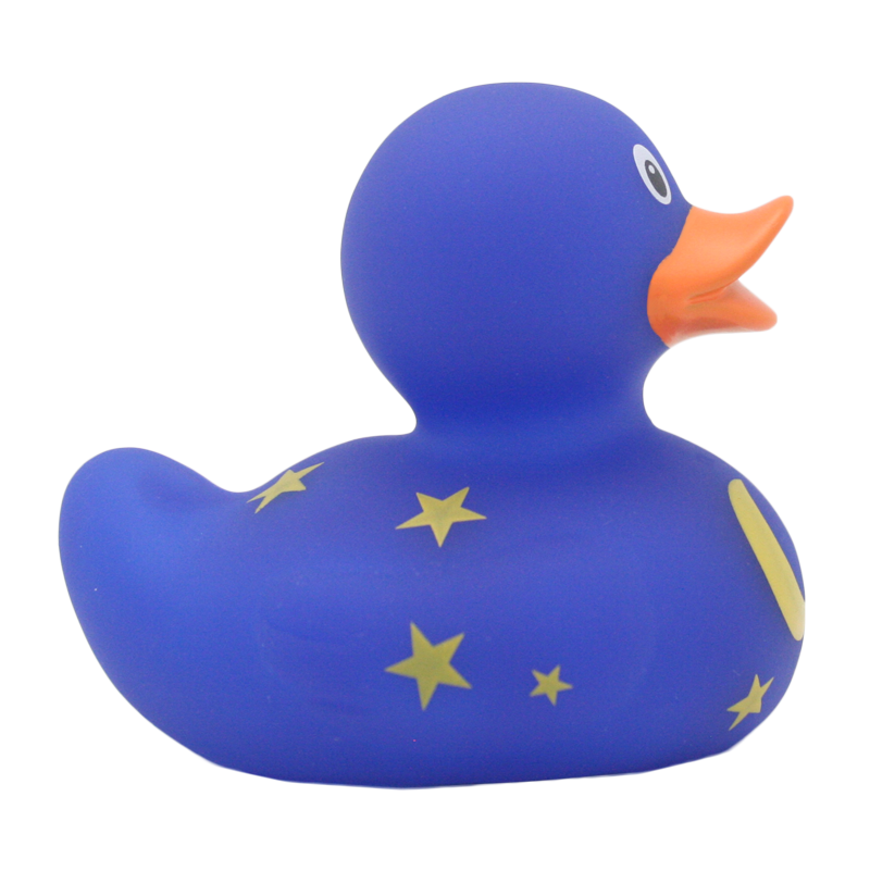 Blaue Badeente mit Mond und Sternen  ca. 8,5cm