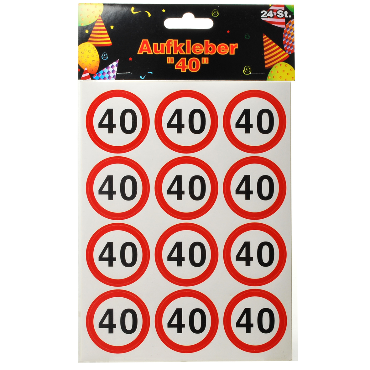 Aufkleber  zum "40er"  Geburtstag  24 Stk.