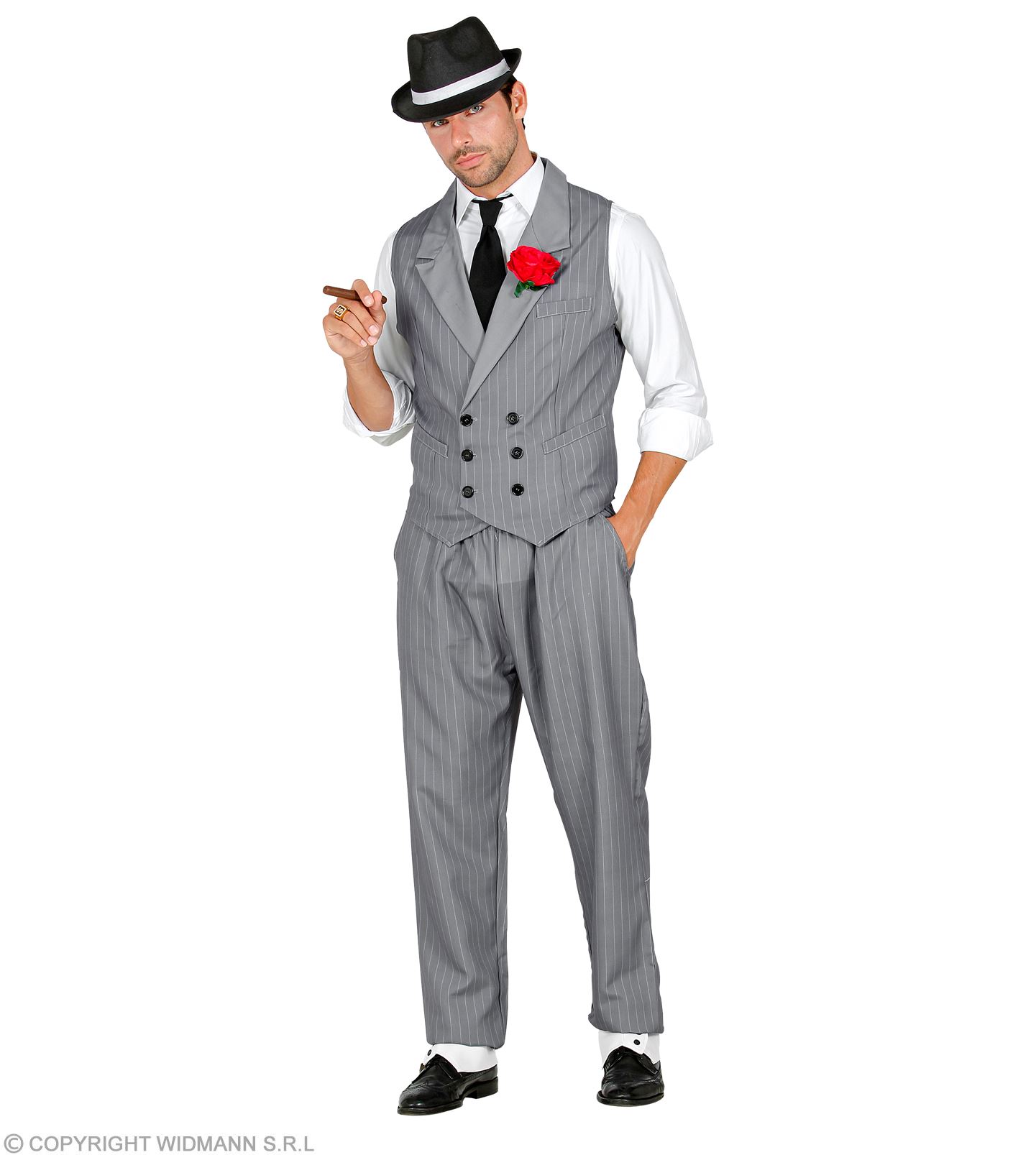 Gangster Kostüm XL Weste mit Hose