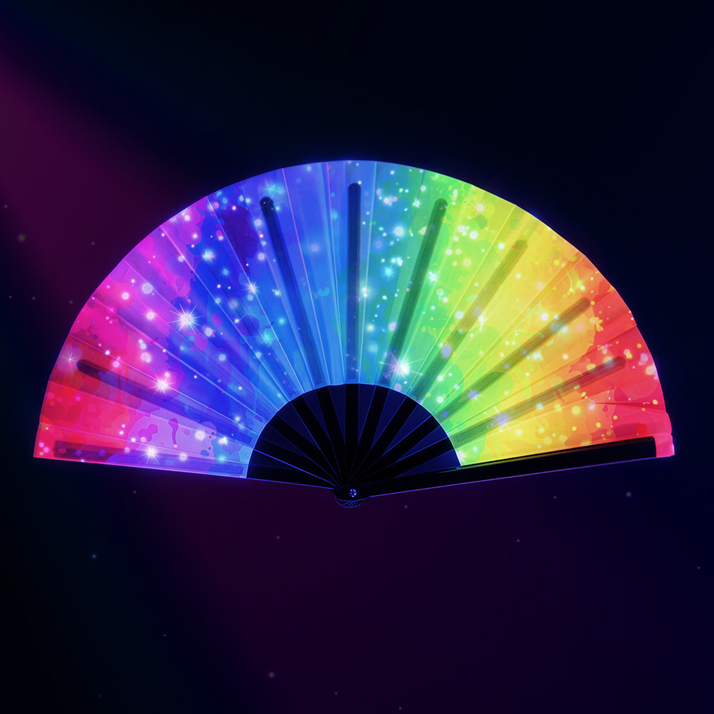 XL Regenbogen Fächer ca 64cm