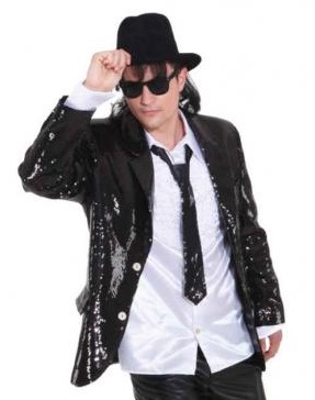 Glitter Jacke schwarz Größe 52/54