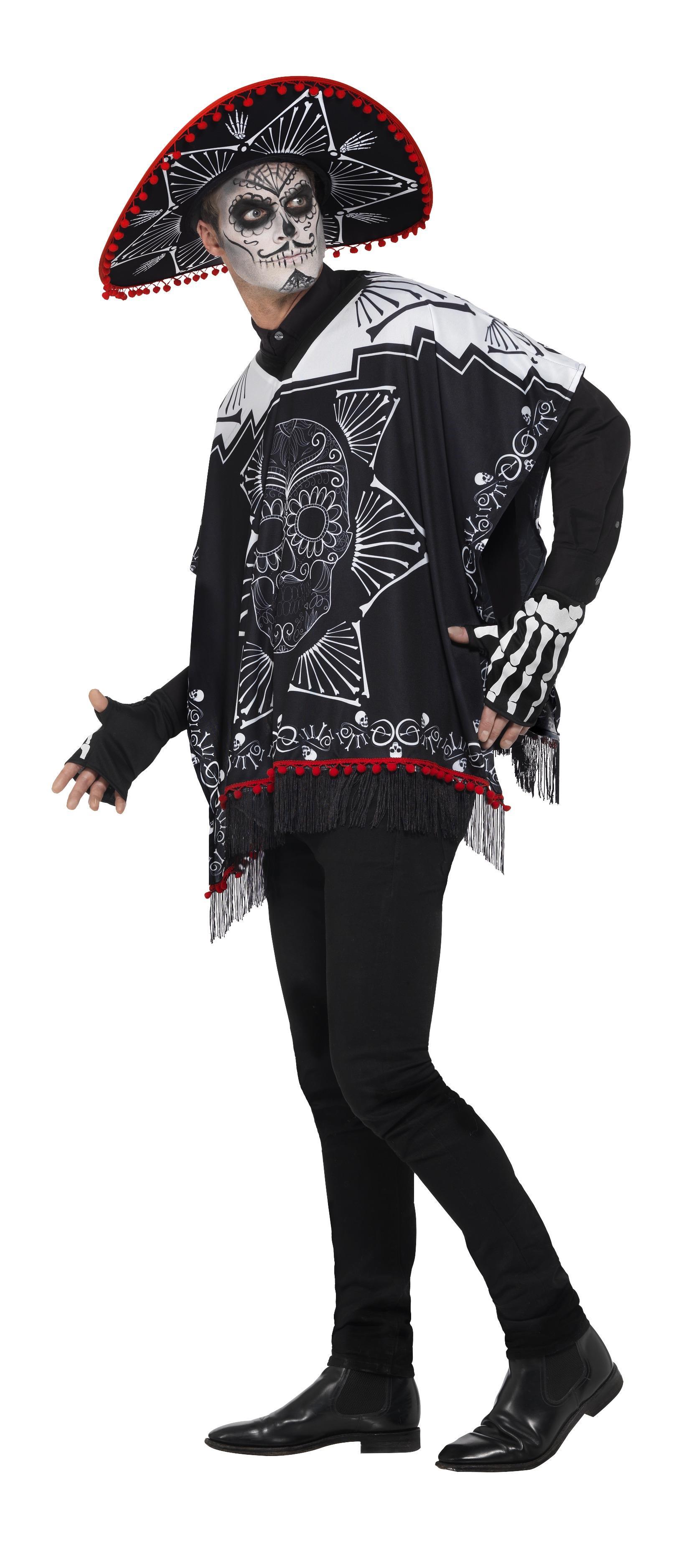 Day of the Dead Poncho m.Hut, Handschuhe OSZ