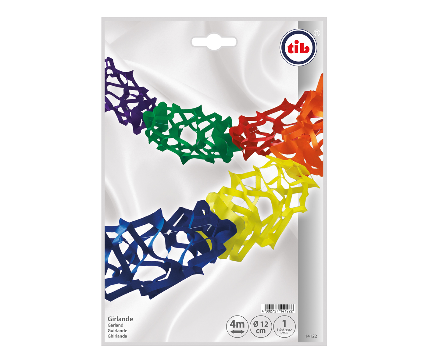 Girlande bunt 4m 12x12cm