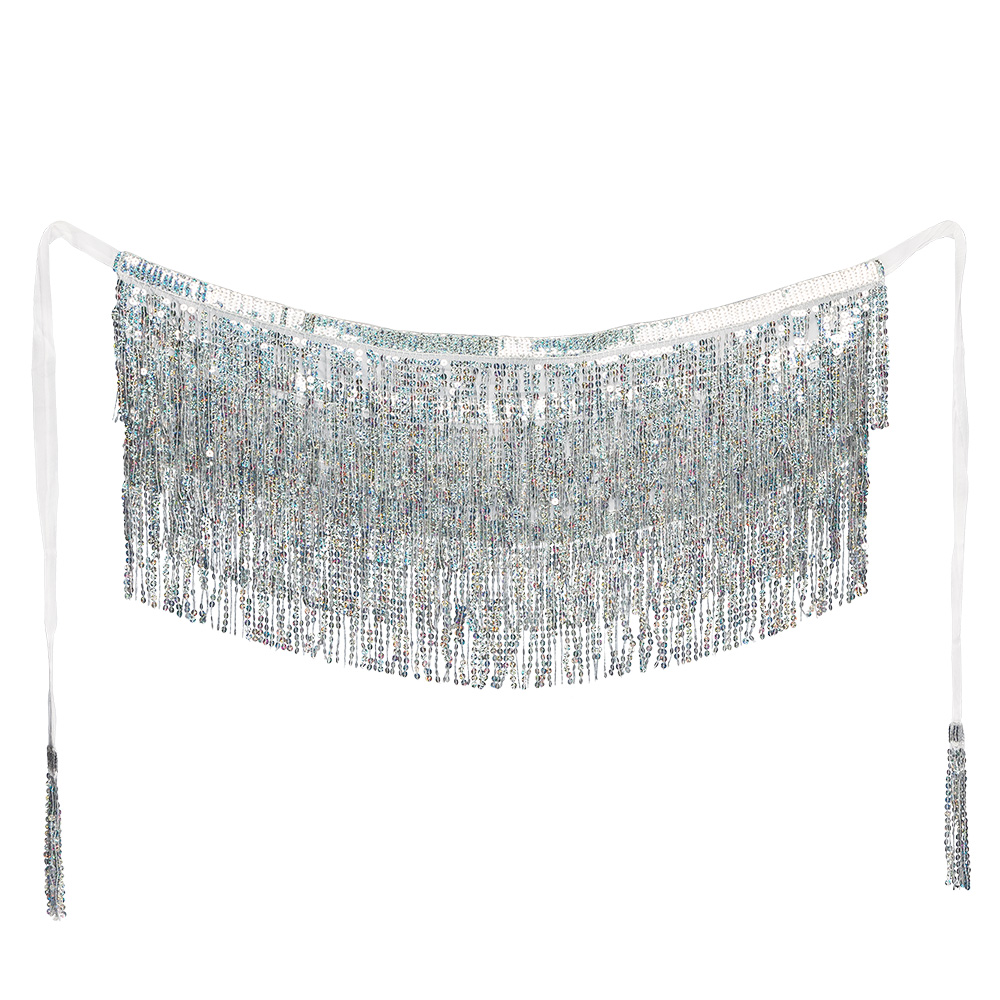 Hüfttuch silber mit Fransen