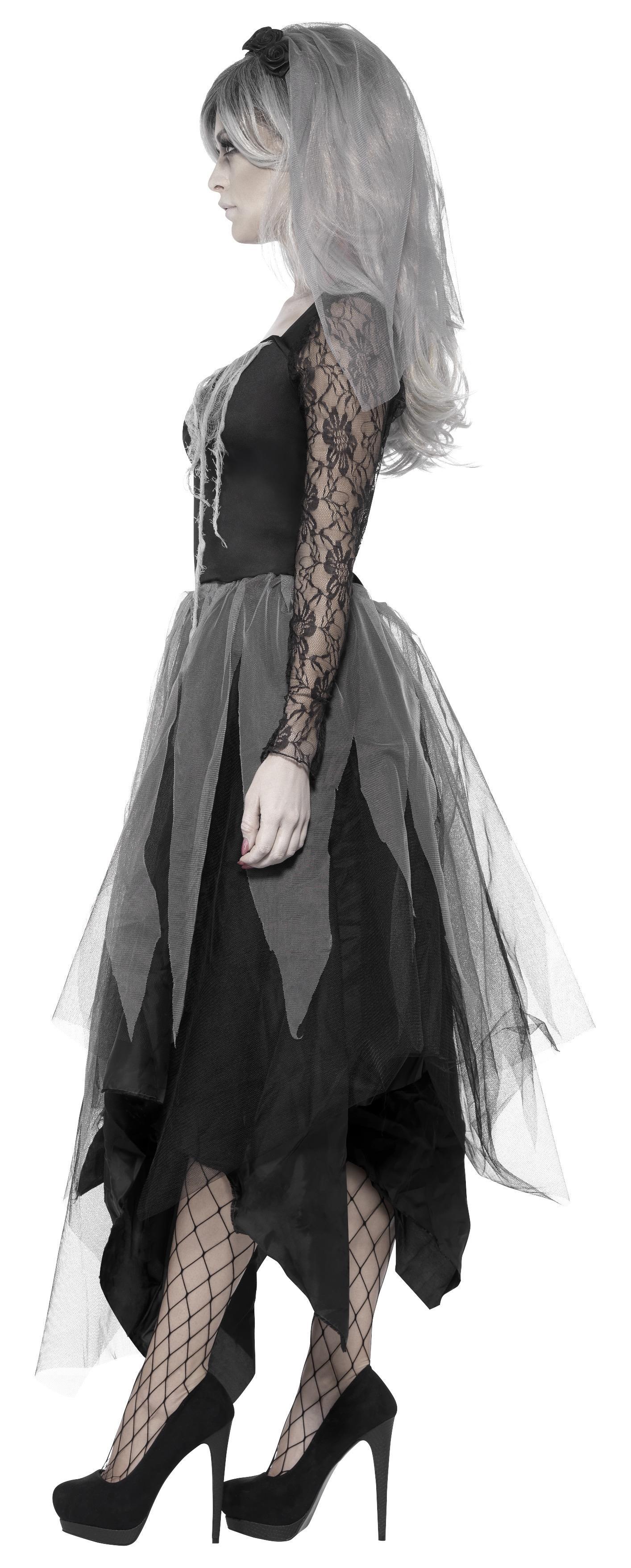 Graveyard Bride Kleid SMALL m.Schleier/Rosen Bukett
