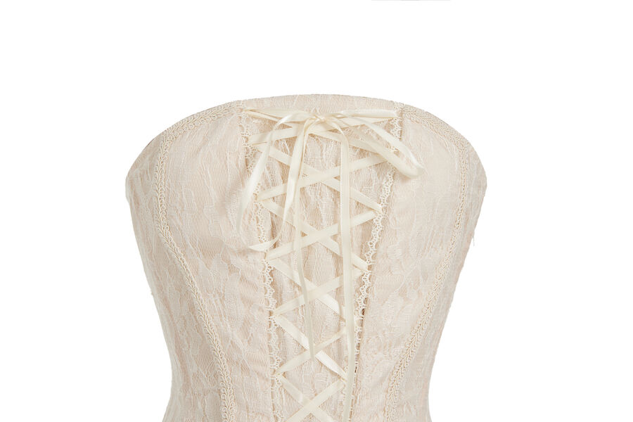 Corsage Kleid beige  L  Gr.38/40