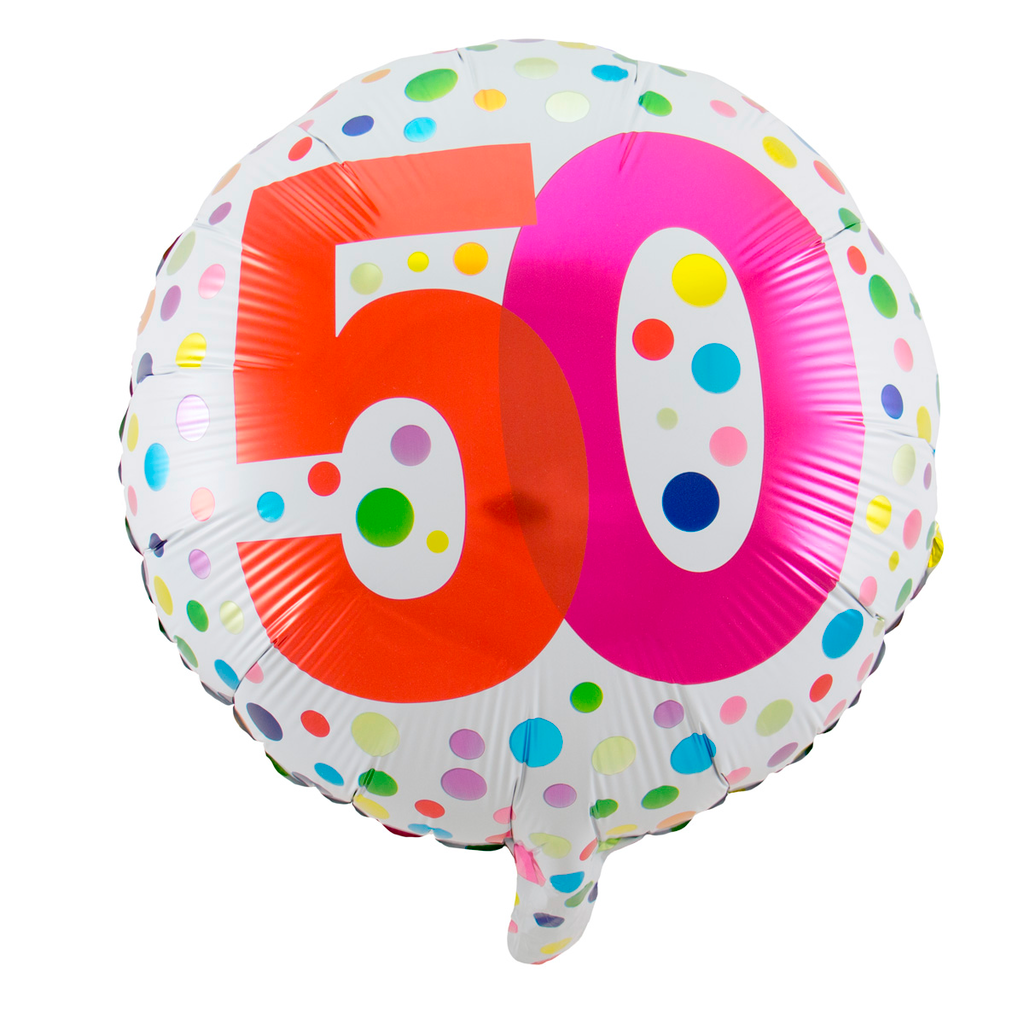 Folienballon 50er HB Rainbow Dots  45cm