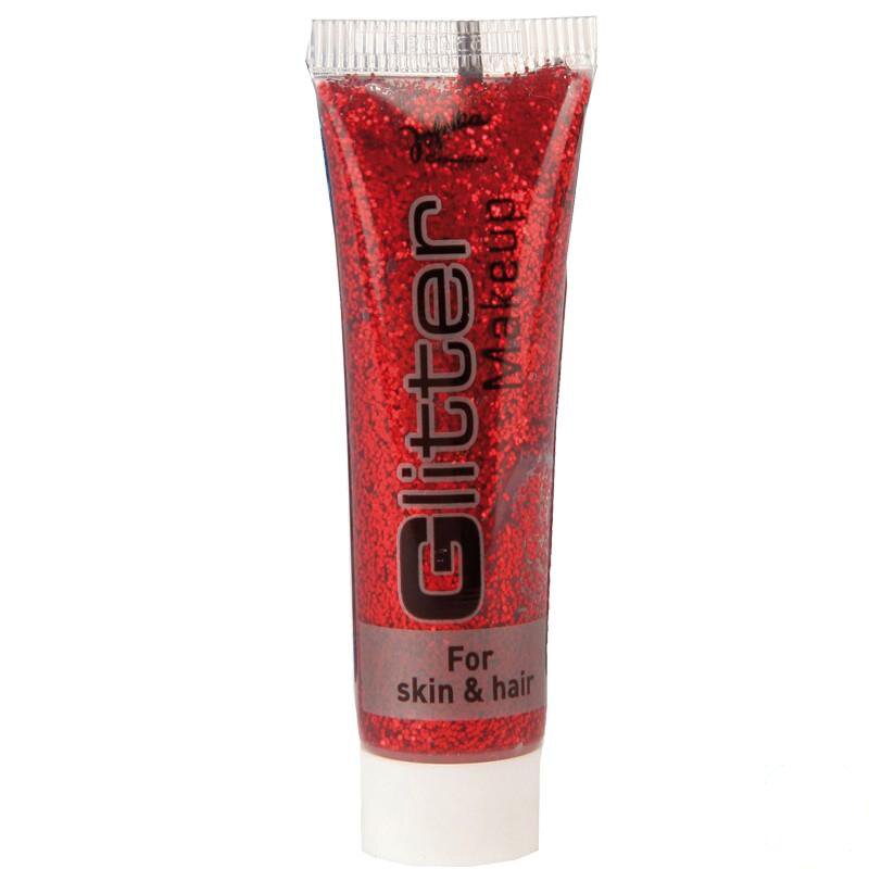 Glitter MakeUp Creme rot in Tube