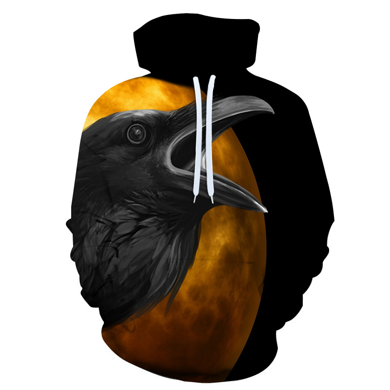 Halloween Hoodie  X- LARGE  3D Druck Rabe  (3XL)