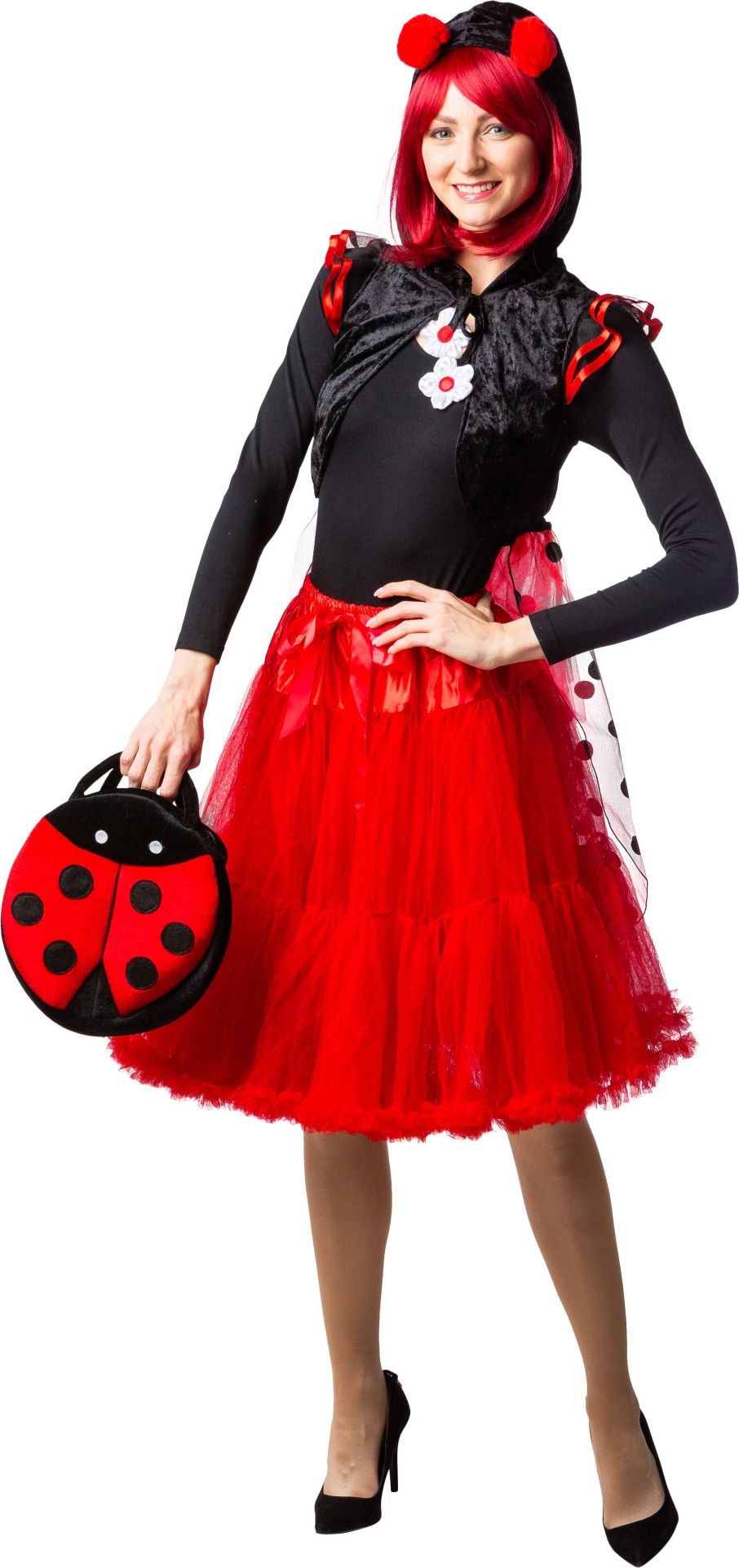Petticoat lang mit Rüschen rot  OSZ