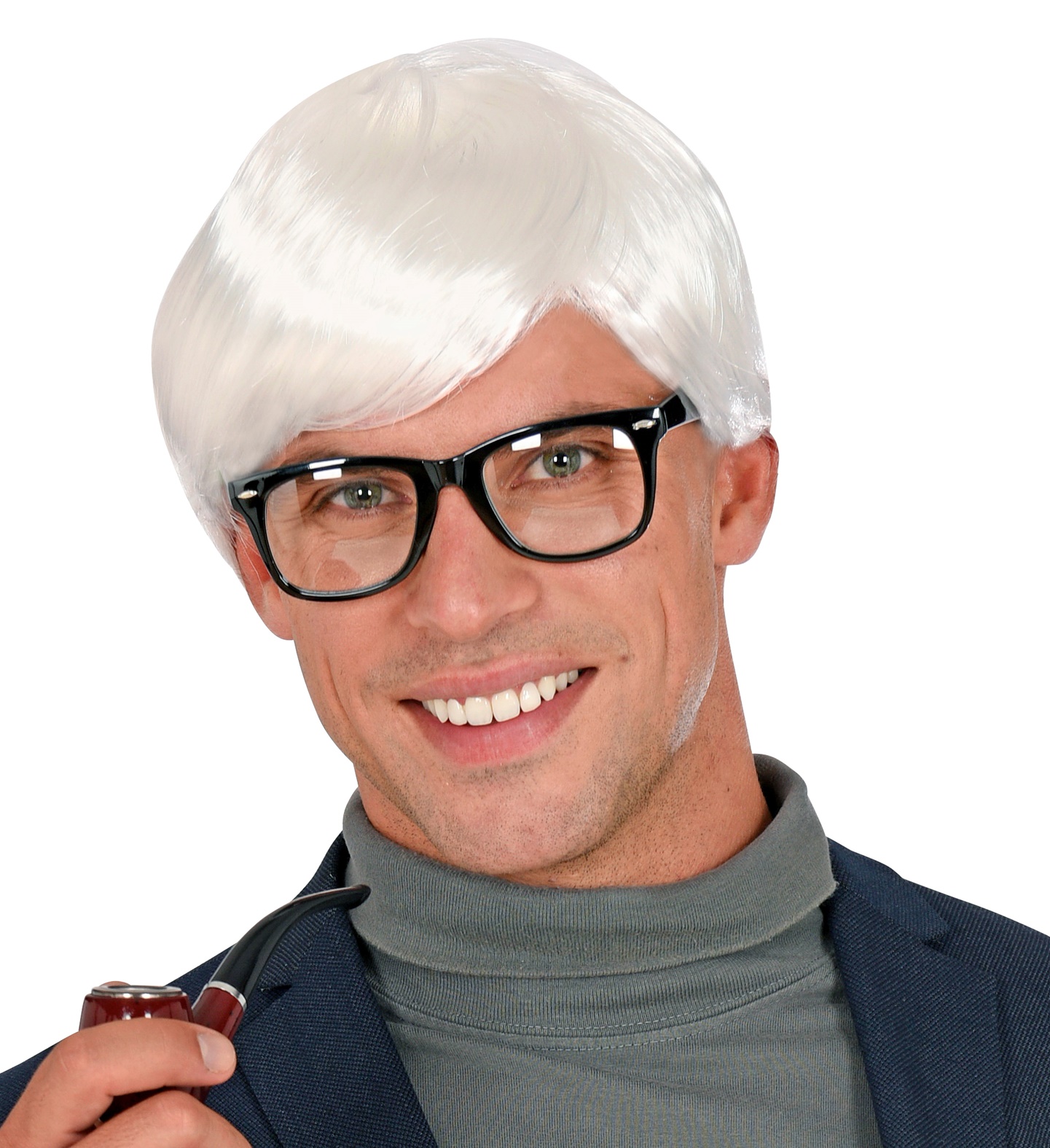 Weiße Herren Perücke