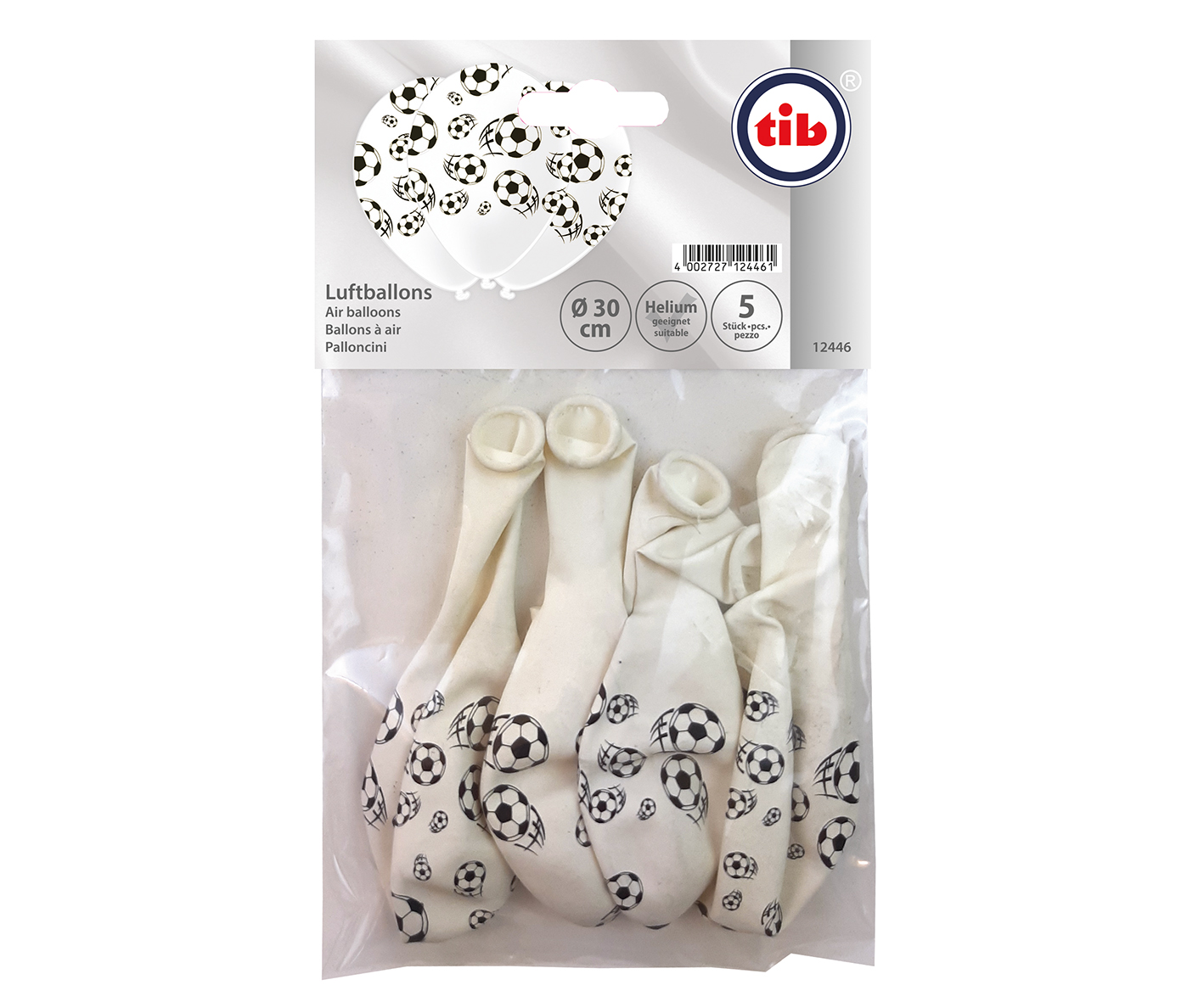 5 Stück Luftballons mit Fussball Motiv