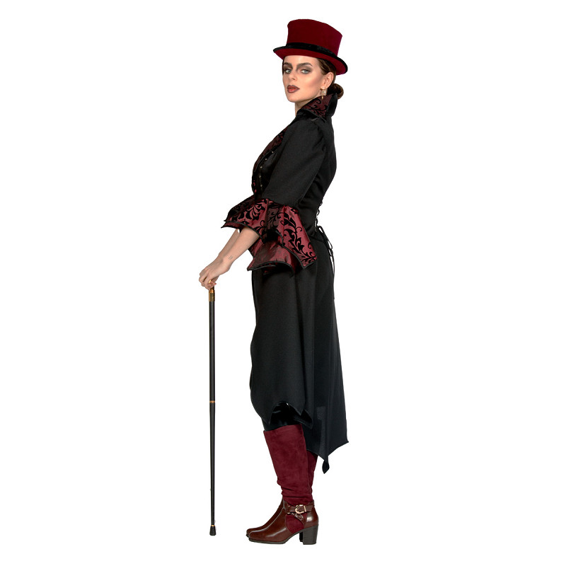 Damen Vampier Jacke 42 schw.-rot