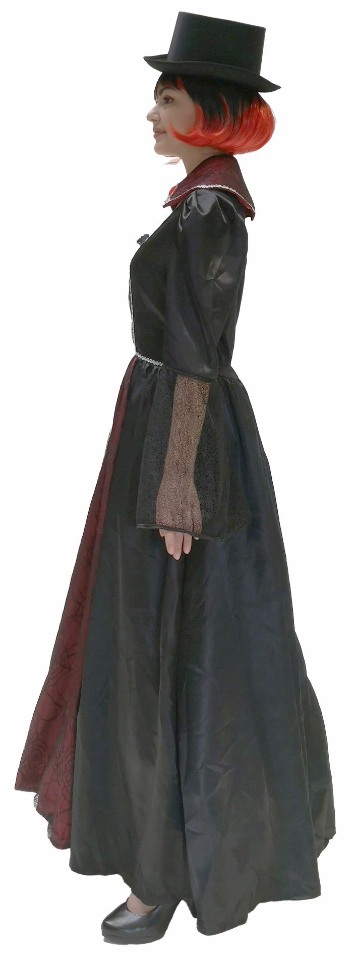 Vampir Baronin Kleid mit Kragen LARGE