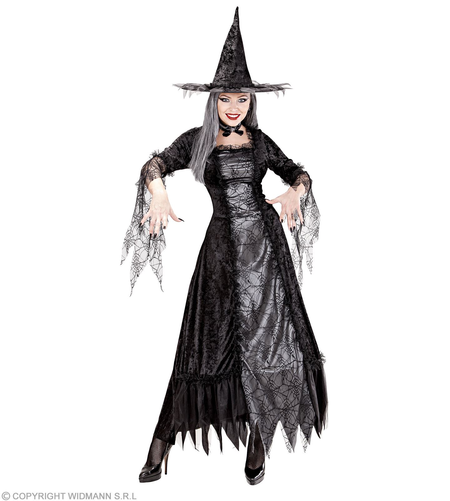 Spiderweb Witch/Hexe L Kleid/Hut