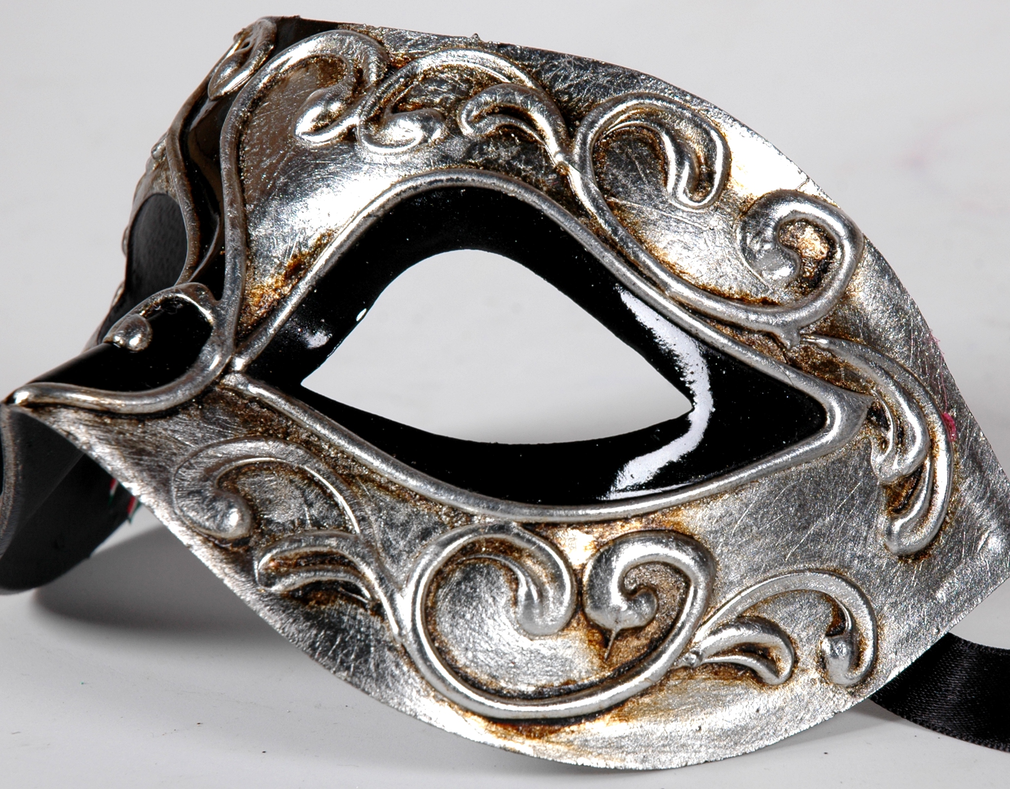 Venezianische Maske Columbine Musica silber-schwarz