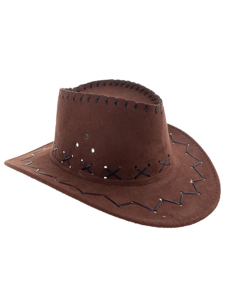 Kinder Cowboy Hut Lederoptik braun
