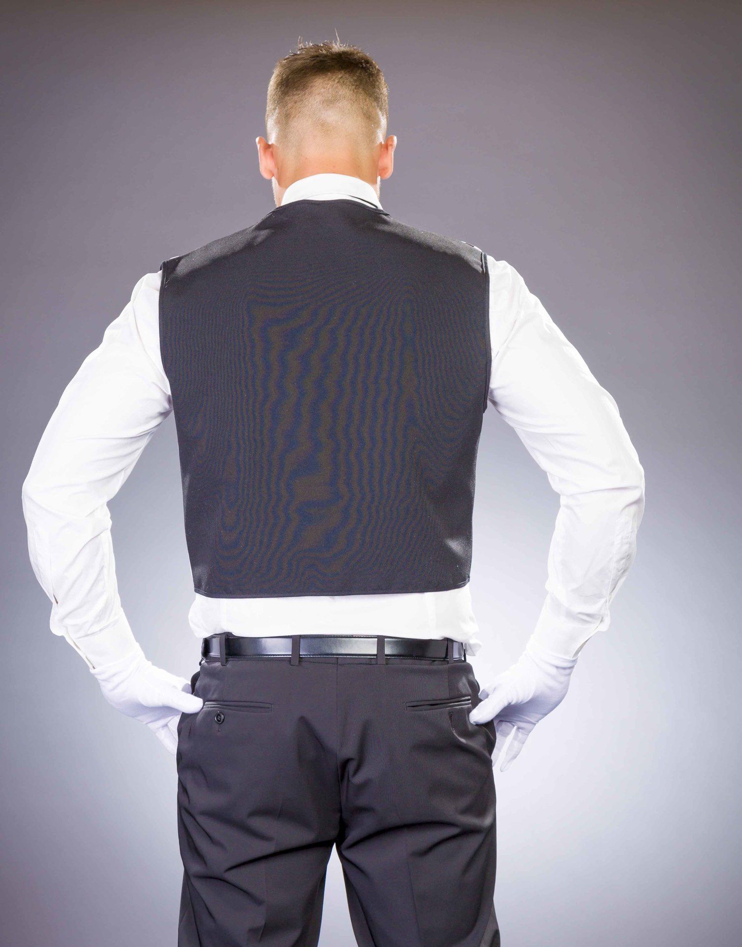 Butler Weste schwarz-weiss gestreift 52