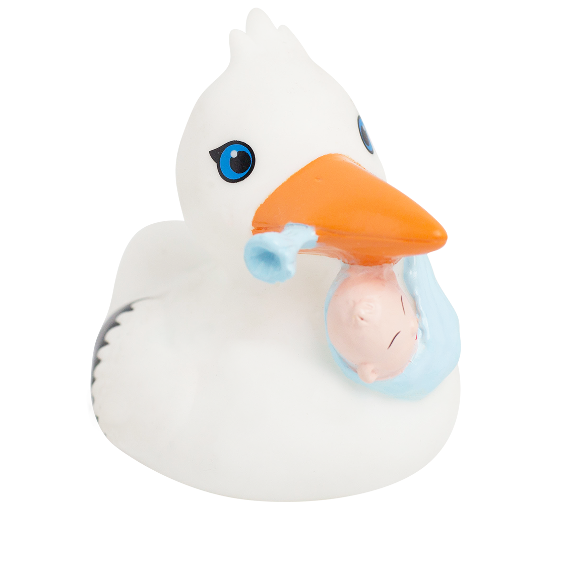 Badeente als Storch mit Baby ca. 8,5cm