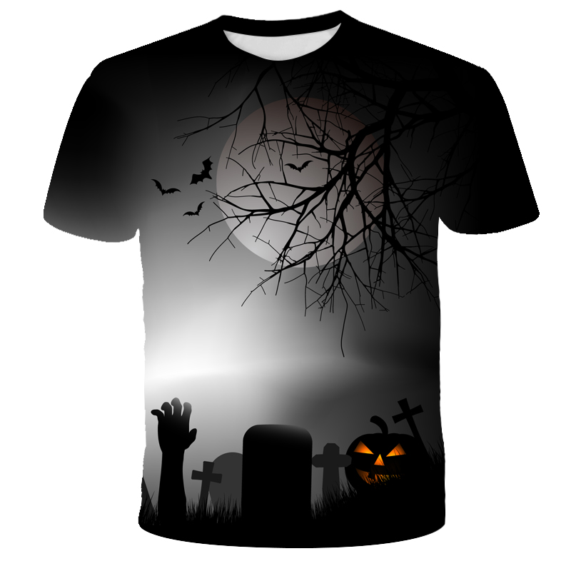 Halloween T-Shirt  SMALL  3D Druck grau  (XL)