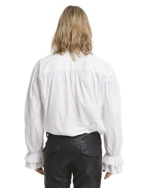 Rüschenhemd weiß XL Gr.56/58   Baumwolle