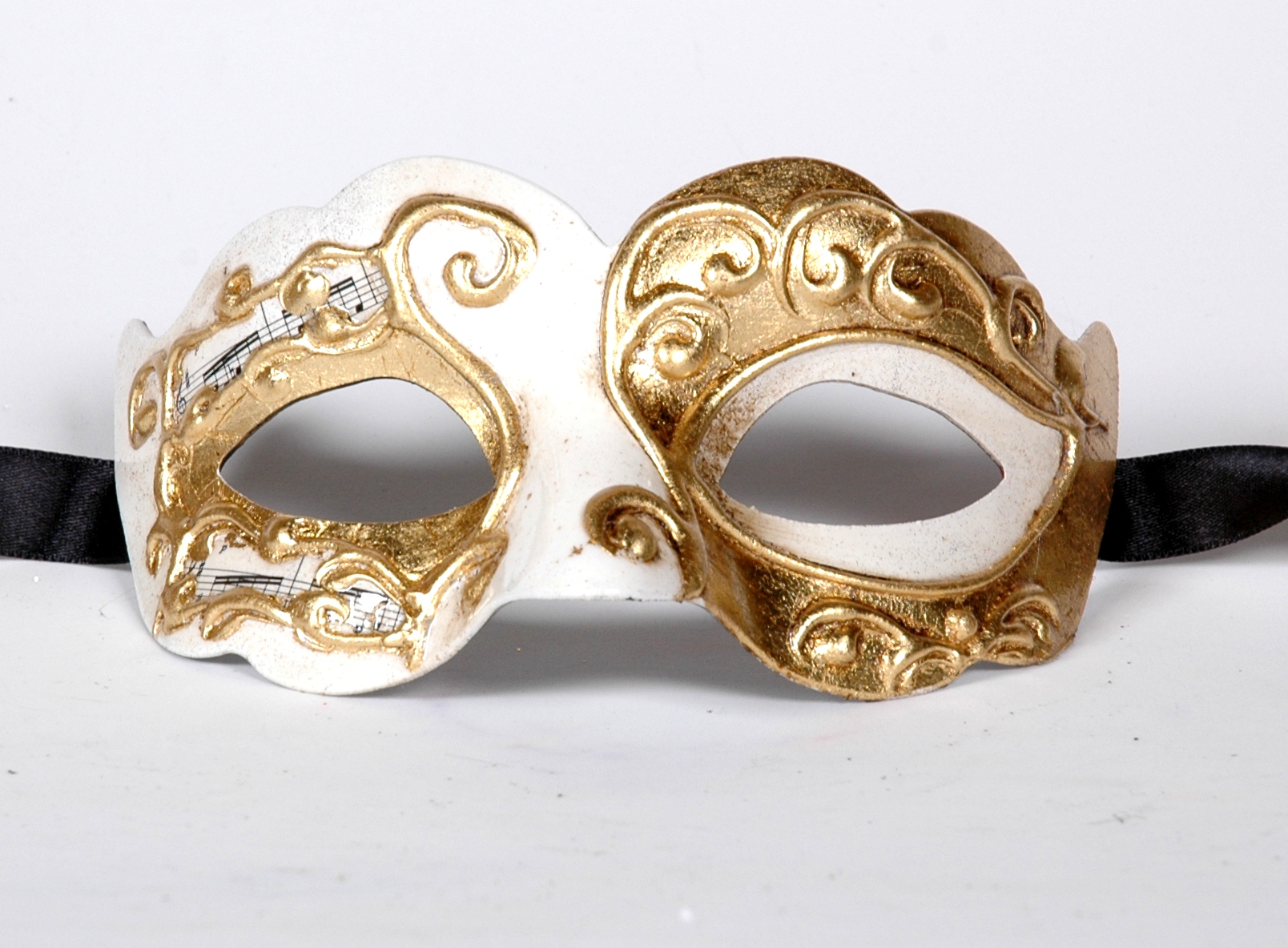 Venezianische Maske Columbine Baby  Sinfonia  weiss-gold