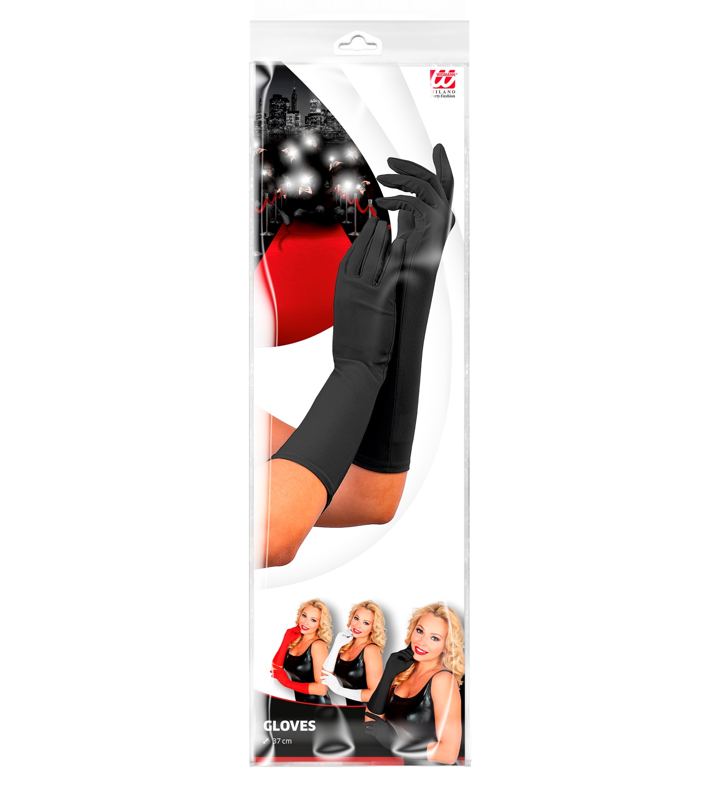 Schwarze Handschuhe ca.37cm