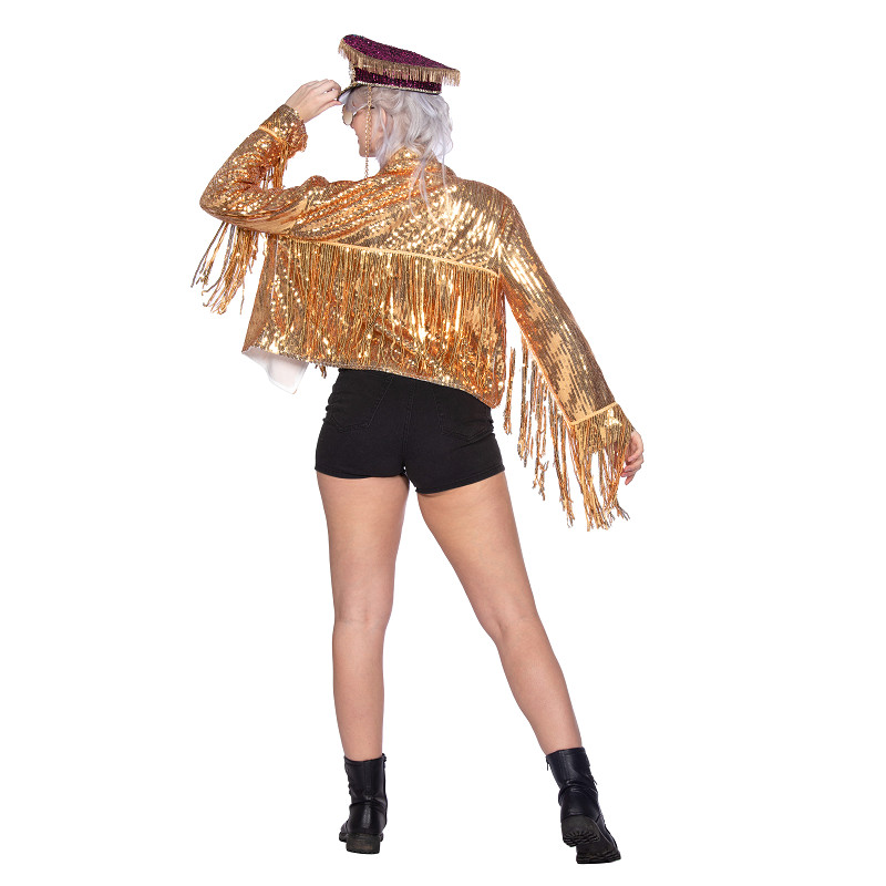 Glamour Fransenjacke gold L/XL