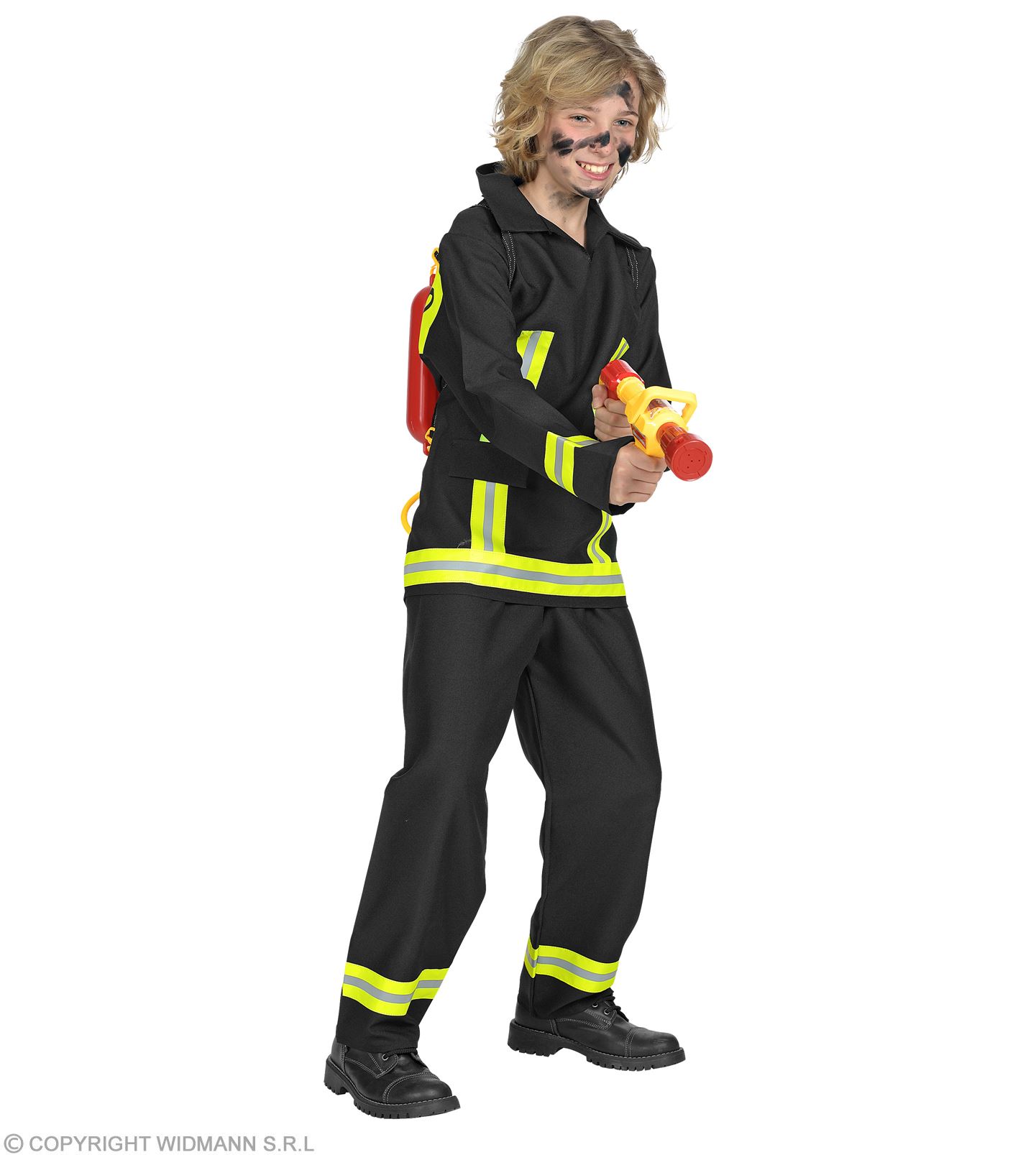 Feuerwehr Mann Kostüm schwarz Größe 128