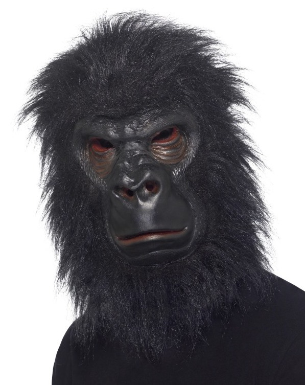 Gorilla Maske aus Latex mit Plüsch Haaren *)