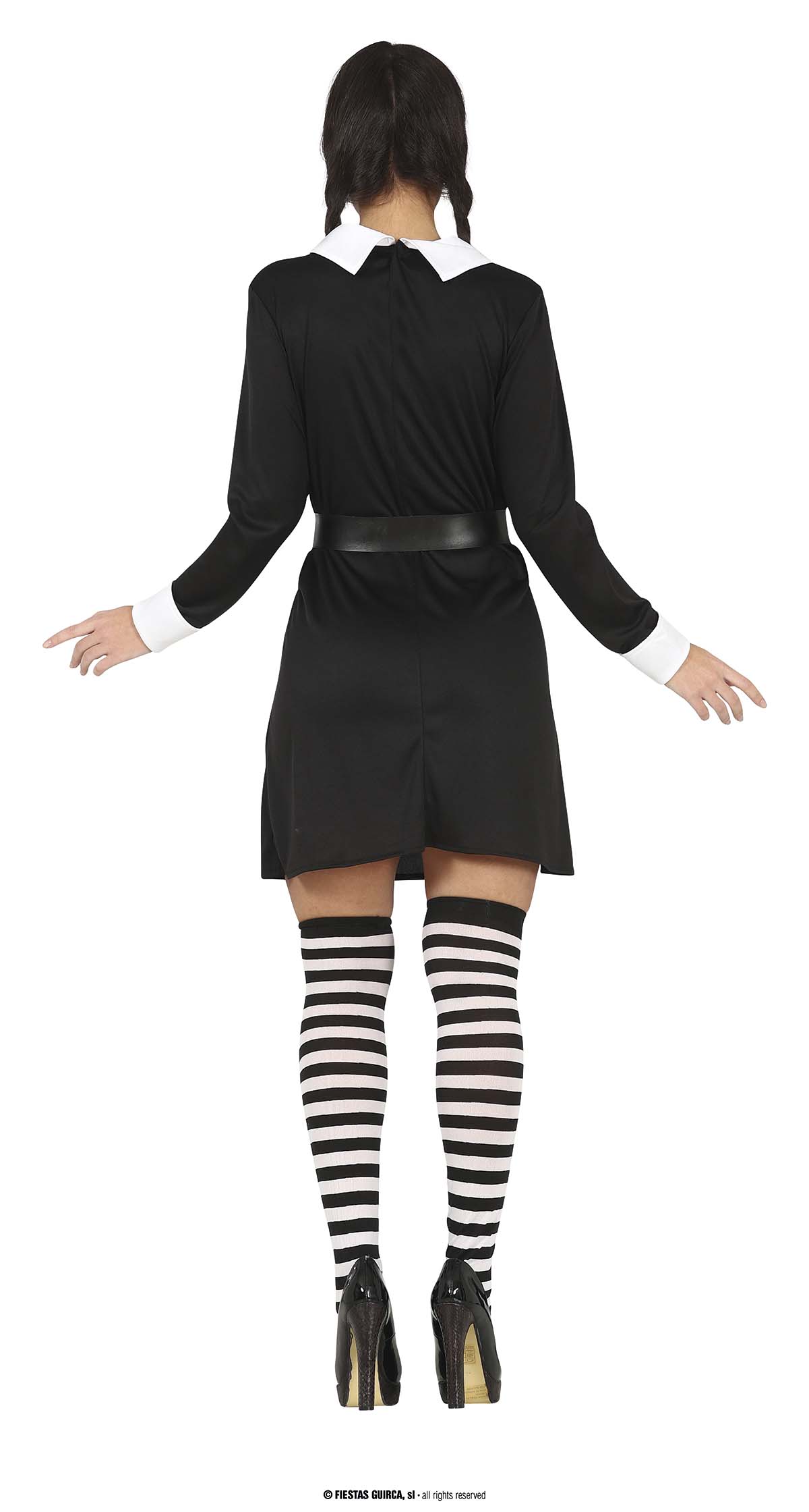 Wendy 36-38 schwarzes Kleid m. Kragen weiß