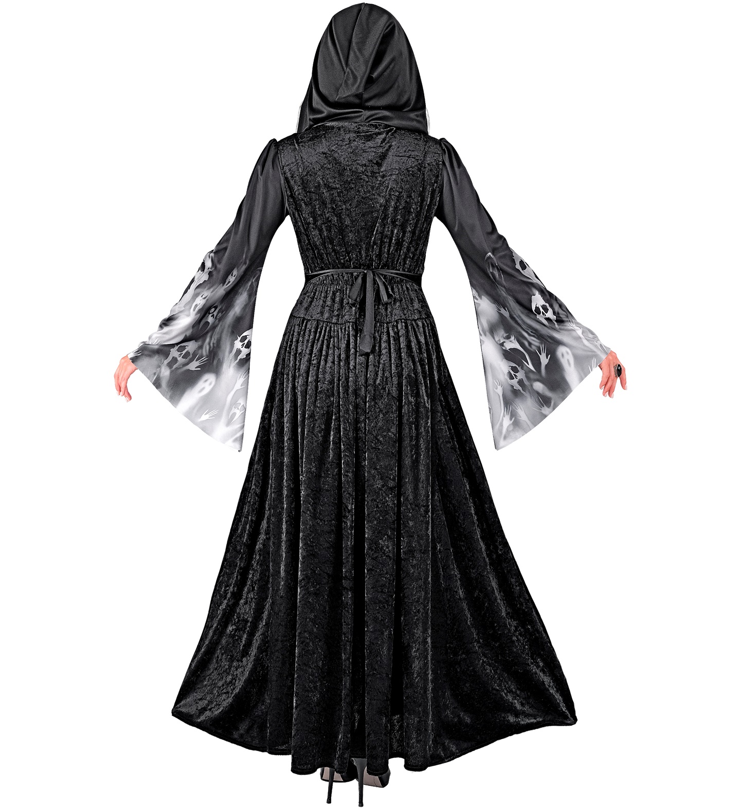 Screaming Kleid m.Kapuze  M schw.-grau f. Erw.