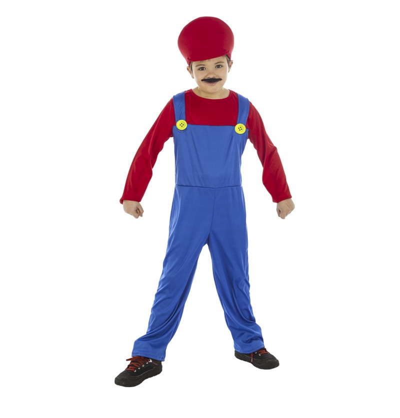 Super "M"  Overall rot-blau Gr.140 mit Mütze