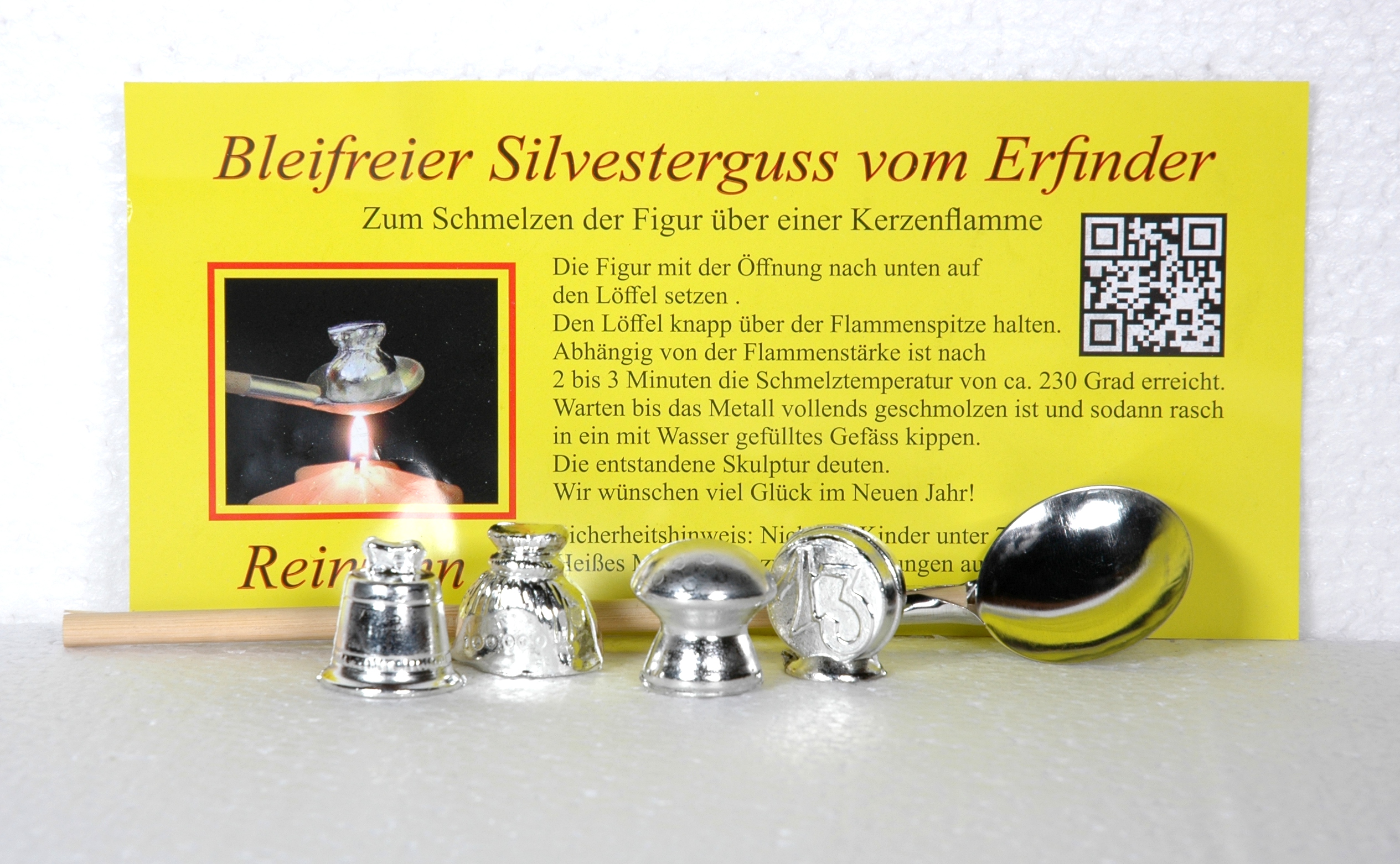 Gieß Zinn SET 4 Stück mit Löffel Ersatz zum Bleigießen