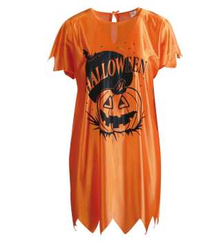 Halloween Kleid orange-schwarz Gr. 38