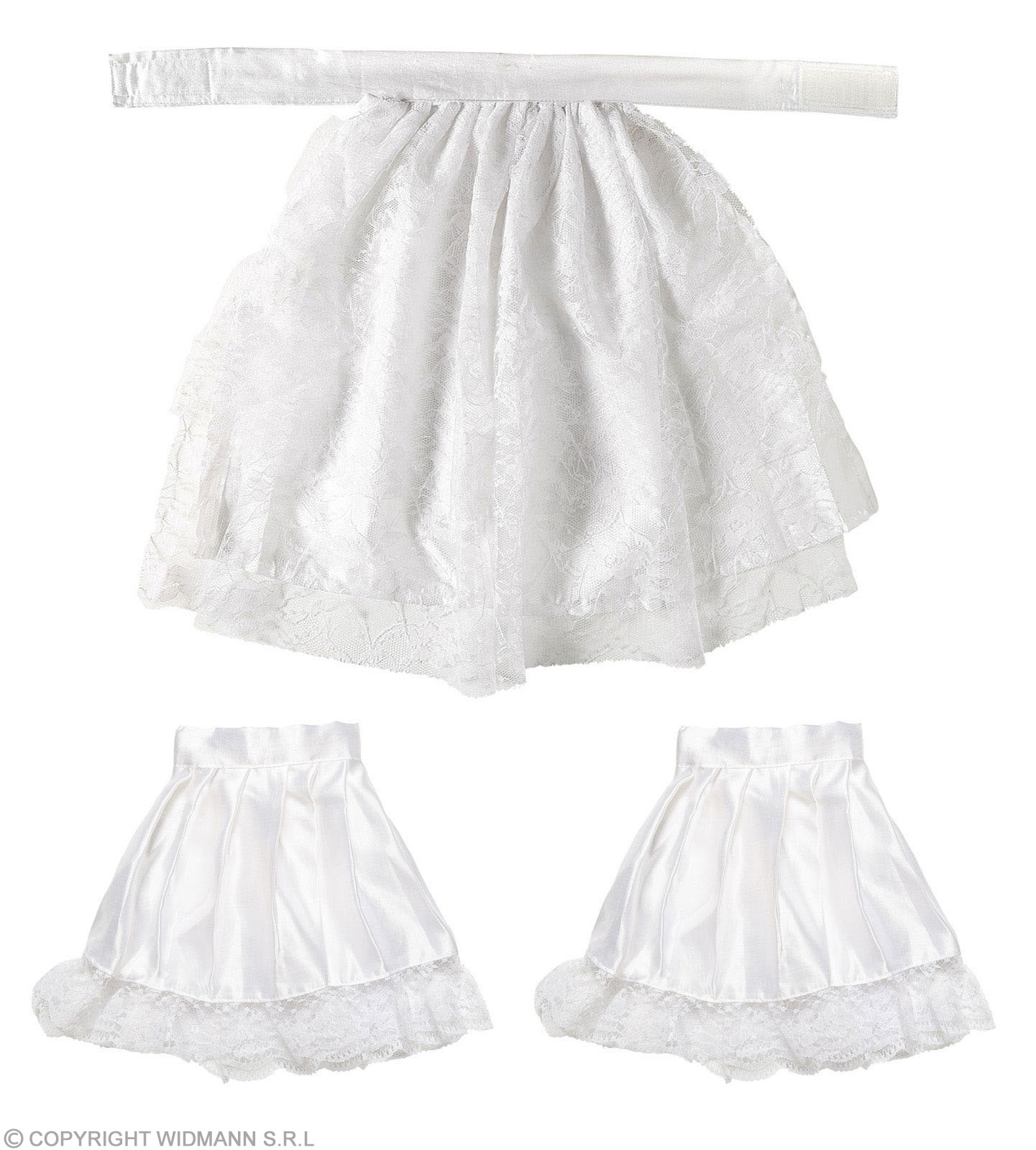 Spitzen Jabot weiß mit Manschetten