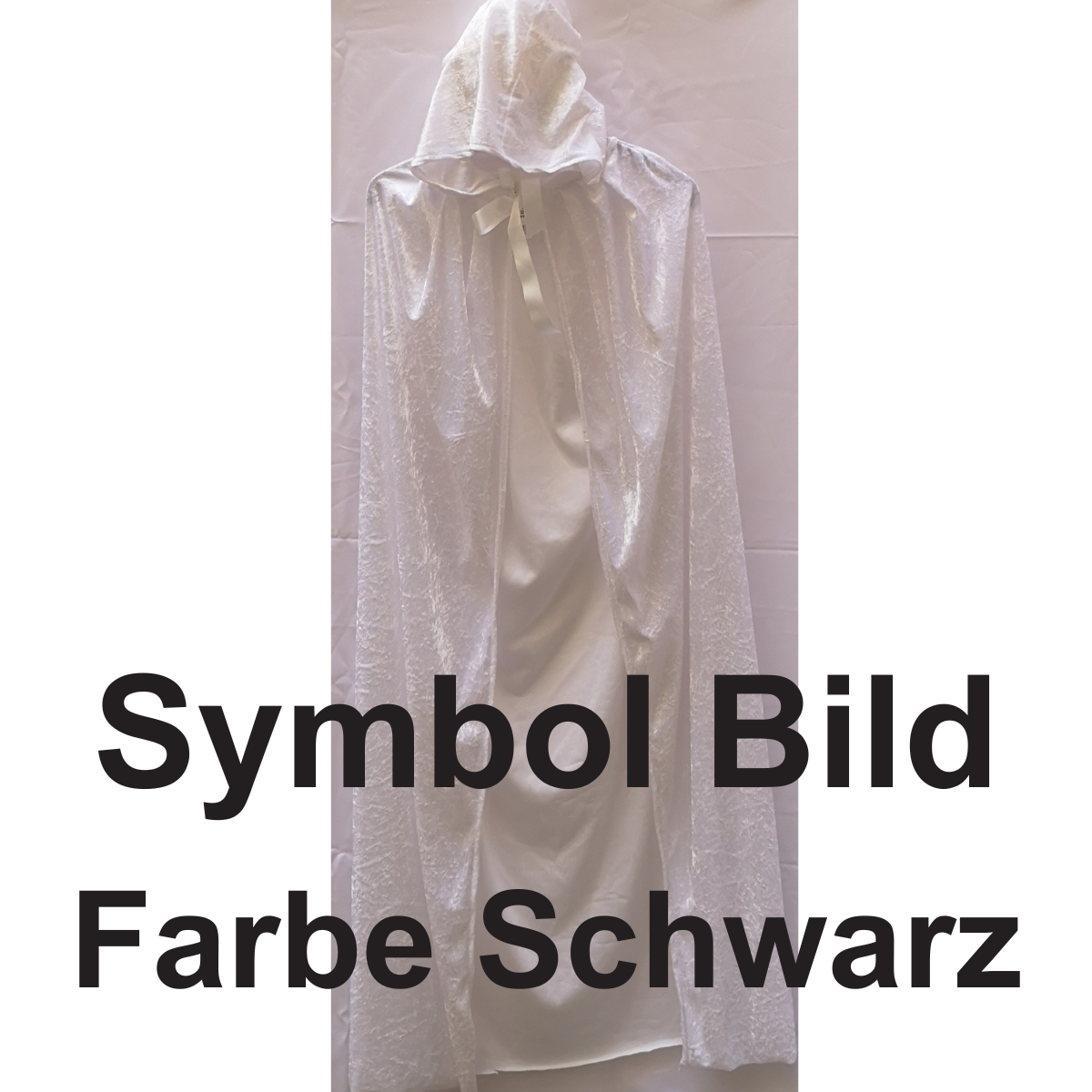 Langer schwarzer Velour Umhang mit Kapuze (170cm Länge)