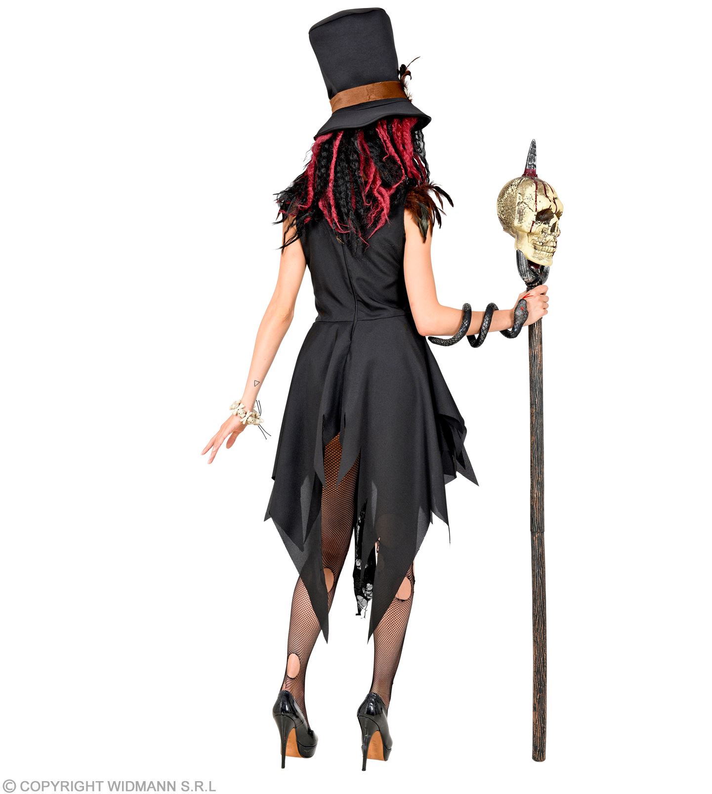 Voodoo Priesterin Kleid mit Hut SMALL