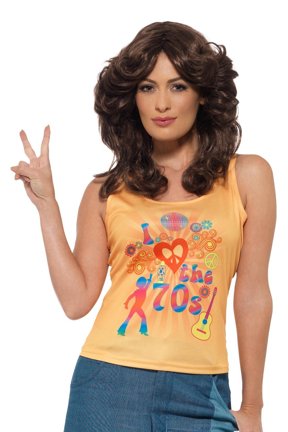 70er Jahre Top Shirt gelb  MEDIUM