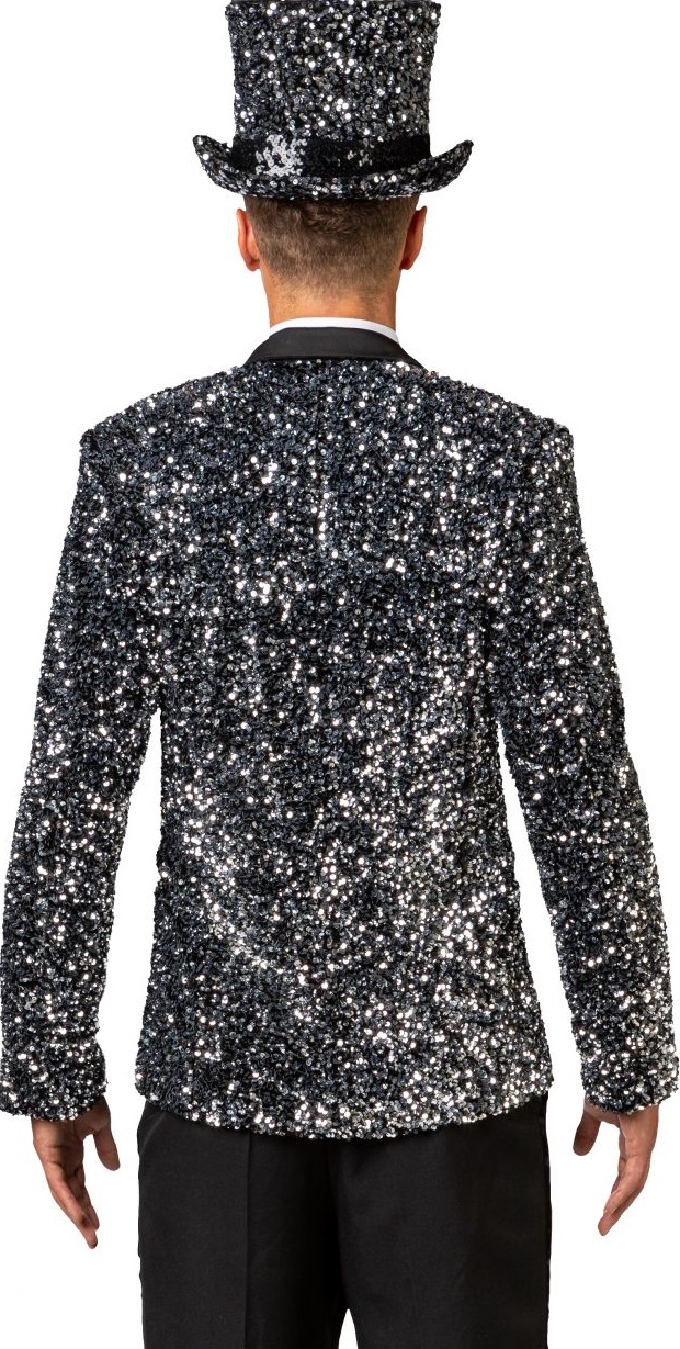 Silber Pailletten Jacke deluxe Größe 56