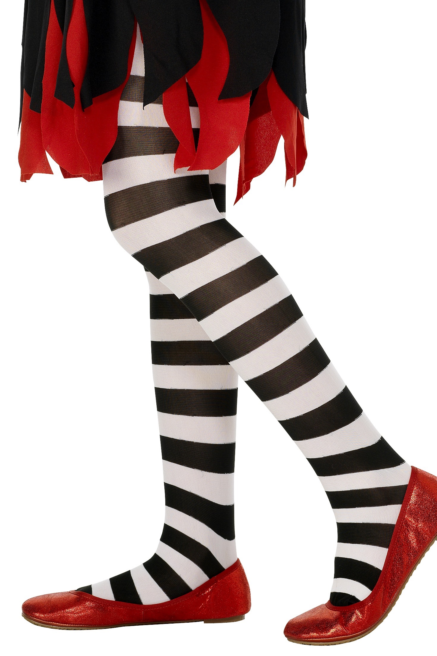 Kinder-Strumpfhose schwarz-weiss gestreift