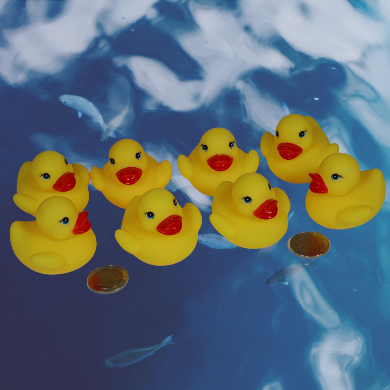 8 gelbe Mini Badeenten