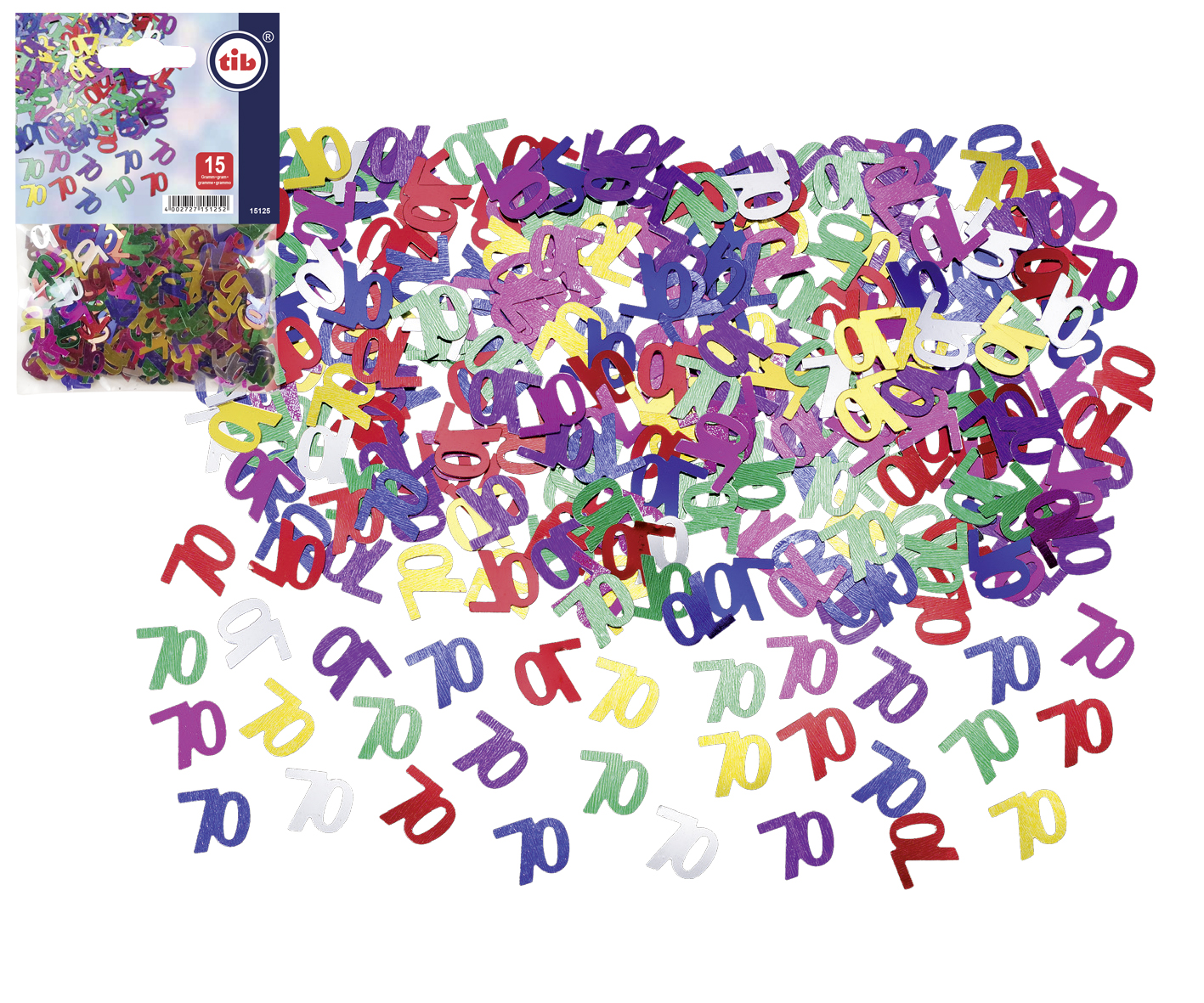 Deko Konfetti zum 70 Geburtstag bunt