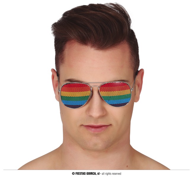 Brille mit Regenbogen Aufdruck