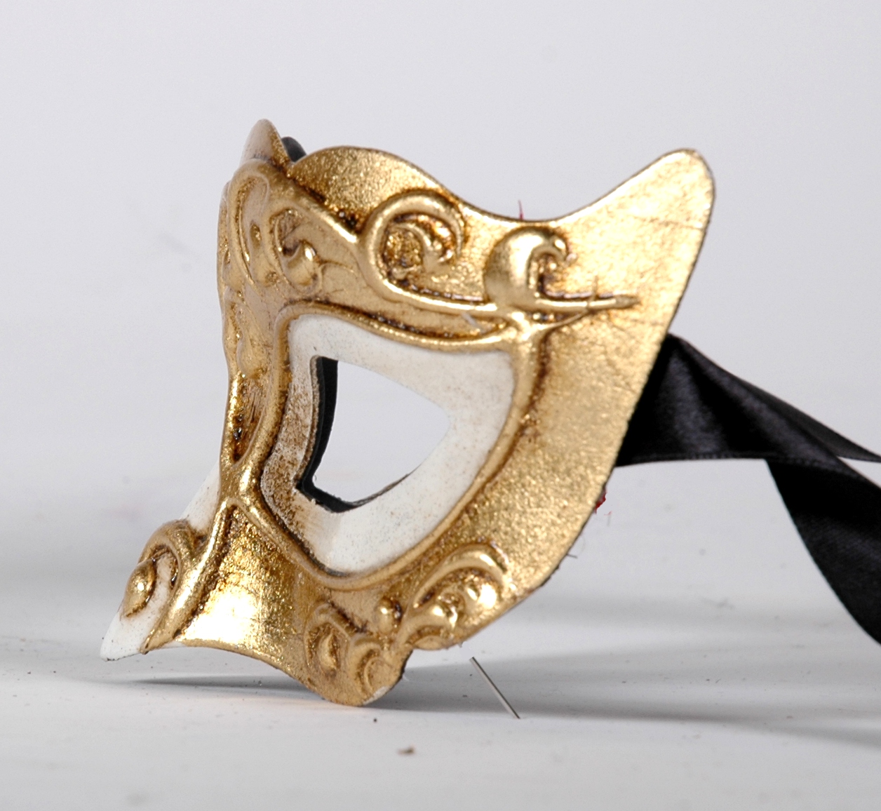 Venezianische Maske Columbine Baby  Sinfonia  weiss-gold
