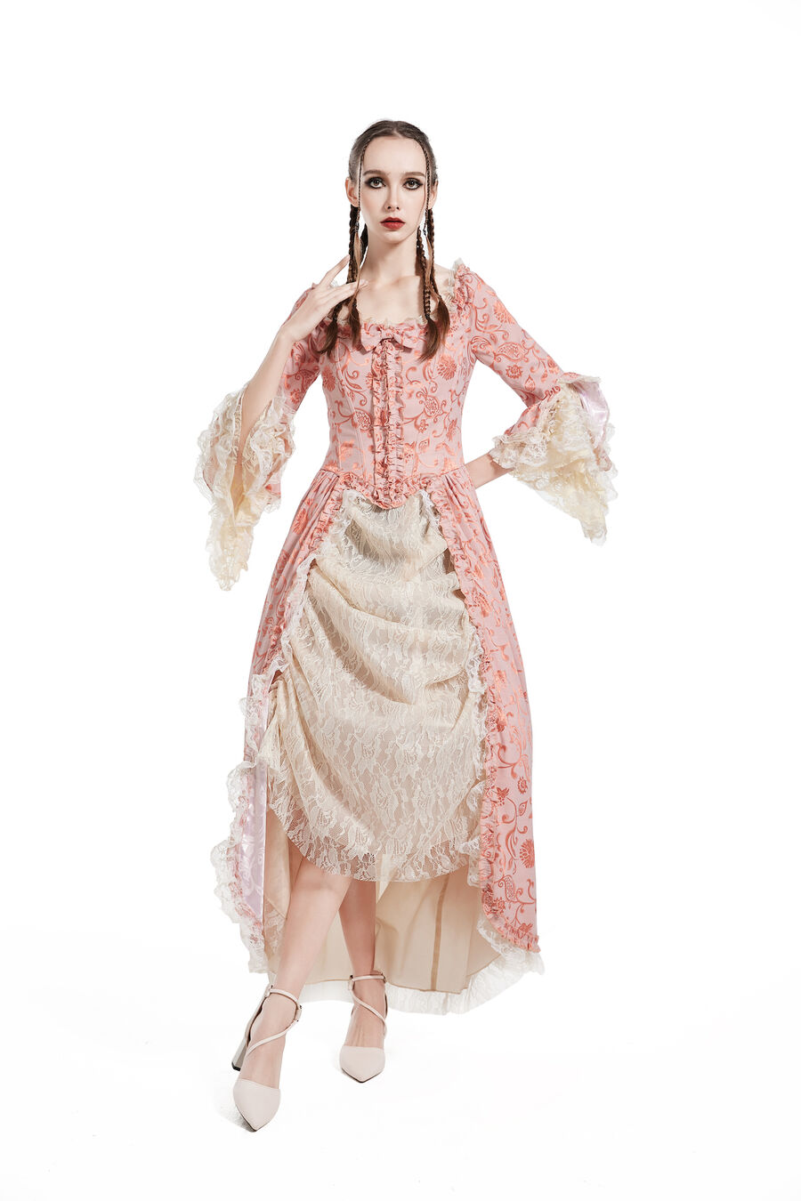 Barock Kleid 2teilig orange  XL  42/44